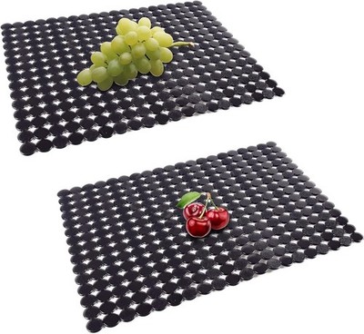 Tapetes Fregadero PVC Pack 2 Ajustables Antideslizantes Negro
