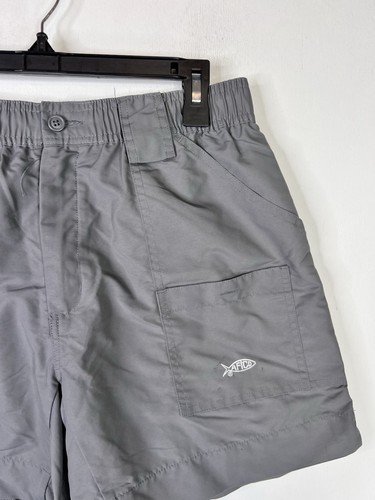 AFTCO Fishing Shorts Mens 34 Gray Nylon Outdoor Cargo Pockets Water Resistant - Picture 4 of 16