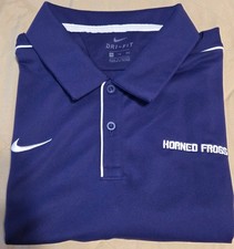 Nike Dri-Fit Texas Christian TCU Horned Frogs Purple Polo Shirt Mens 2XL Big 12