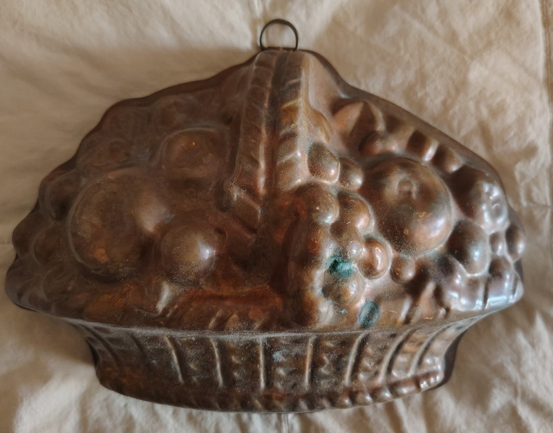 Vintage Copper Fruit Basket Jello Cake Mold