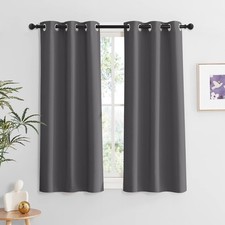 RYB HOME Grey Blackout Curtains for Living W37 x L54 inches, Set of 2 Panels
