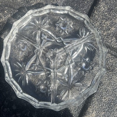 6 Inch 3 Way Divided Tray Crystal Clear