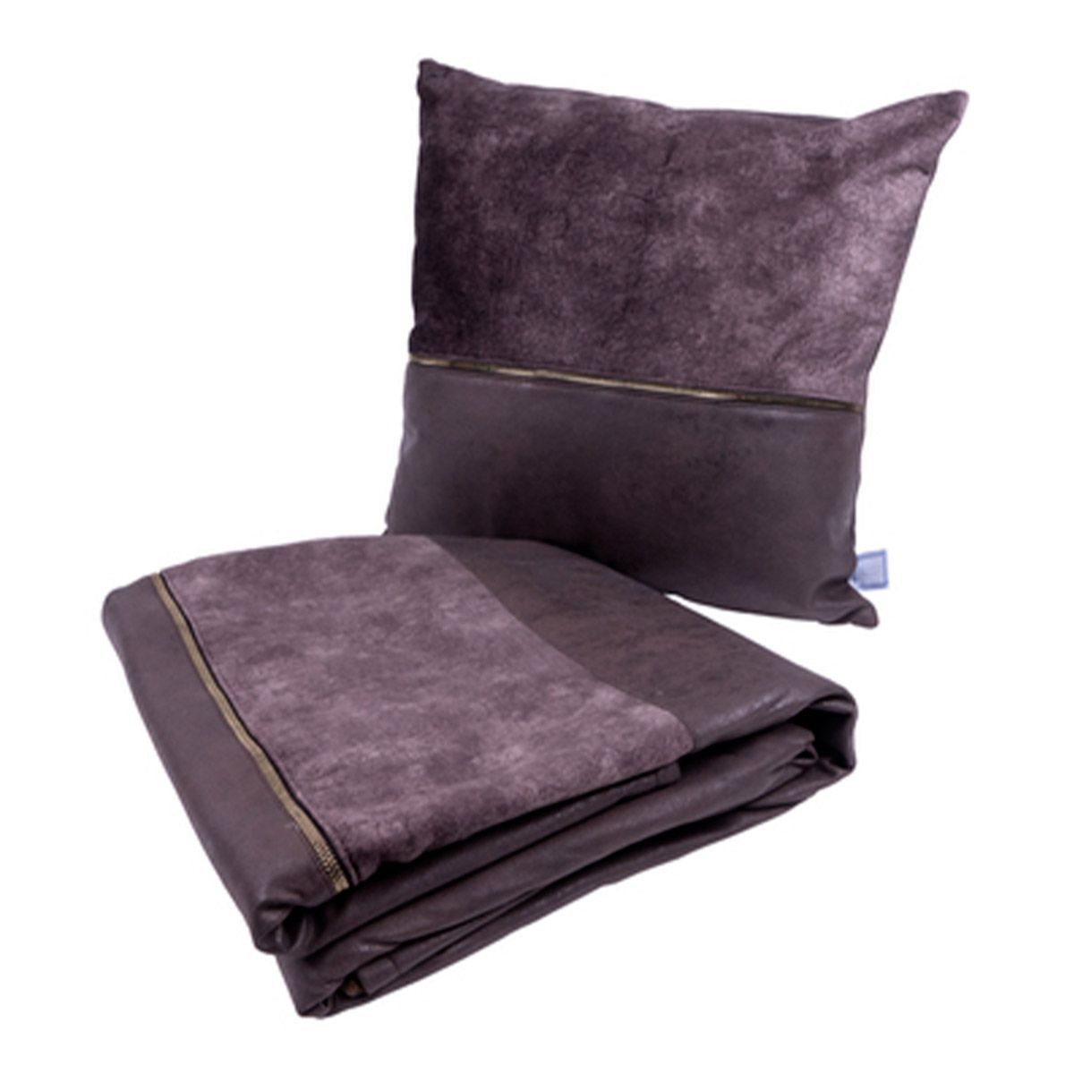 Coussin et couverture Picco gris 130x170 plaid canapé