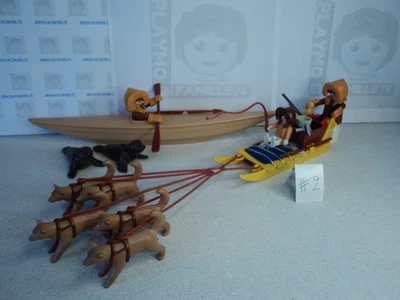 PLAYMOBIL vintage exploration polaire esquimaux kayak traîneau / 3466 de 1985 #2 - Photo 1/4