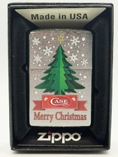 Case XX Knives Christmas Tree Card Chrome Zippo Lighter NEW
