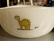 Vintage Fire King BC Comics John Hart characters MilkGlass Bowl  Dinosaur 