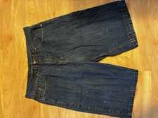 Roca Wear Men s Denim Shorts Dark Wash Red Pocket Embroidery Size 38 Y2K