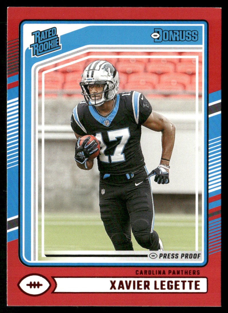 Xavier Legette 2024 Donruss Press Proof Red #323 RC Carolina Panthers