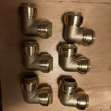 NEW 6 Pc 3/4" Push Connect 90 Degree Elbow for PEX, Copper, CPVC, Brass Pipe