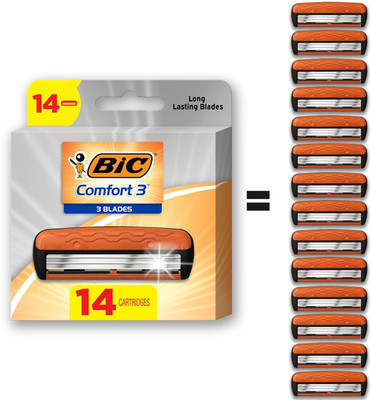 Comfort 3 Refillable Three-Blade Disposable Razors for Men, Sensitive Skin Razo