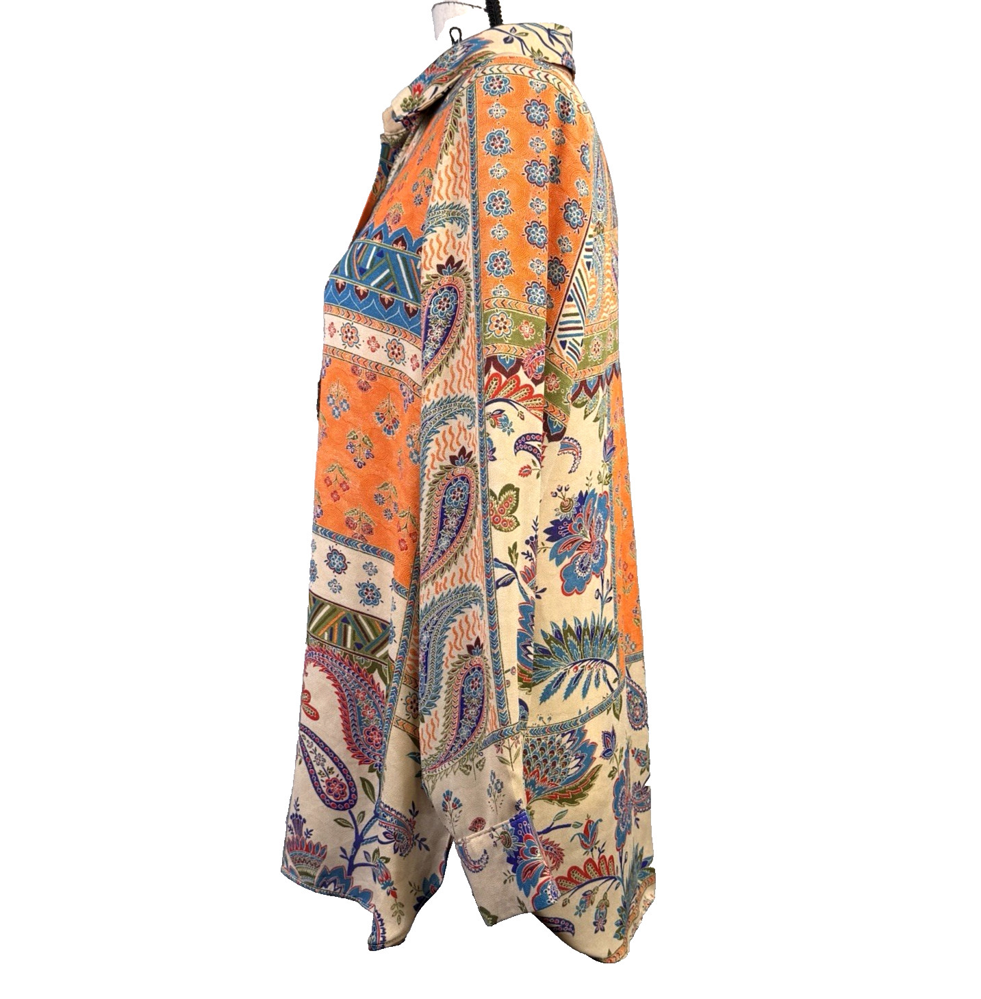 Rose + Olive Blouse Medium Button Down Paisley Pa… - image 3