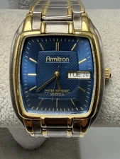 Armitron 20/1657 New Battery Mens Tank Watch 31MM 6.75" Stretch Band