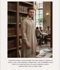 Premium Lightweight Thobe Textured Fabric In A Sandstone Color AAR2632
