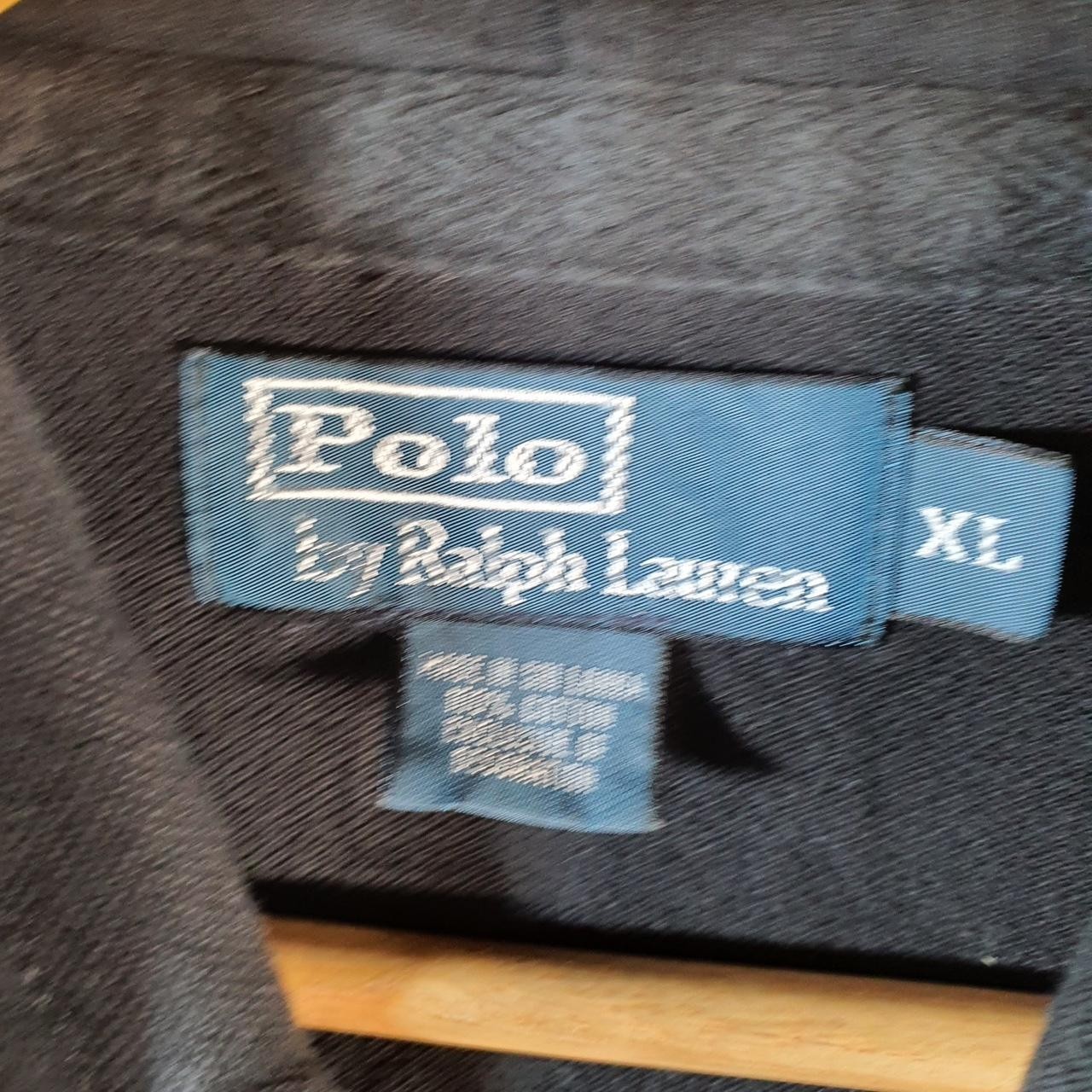 Polo Ralph Lauren vintage pesante con cappuccio uomo XL nero cotone full zip pony