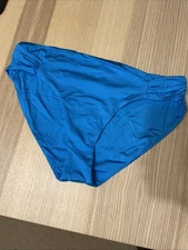 Trina Turk Women's Monaco Tab Side Bikini Bottom, Cheeky Coverage Size 18 Blue