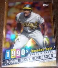 2020 Topps Rickey Henderson Gold #d /50 Decades Best Award Winners  Oakland A's