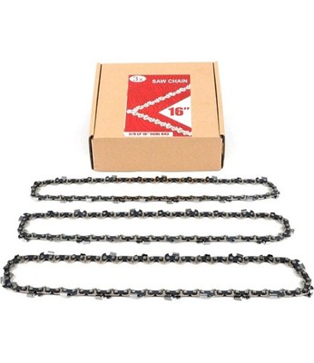 3-Pack 16 Inch Chainsaw Chain 56 Drive Links, 3/8'' Pitch, 0.043'' Gauge, Fit... 