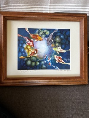 Framed Matted Print of Watercolor Koi Fish by Mary Ellen Taylor Numbered