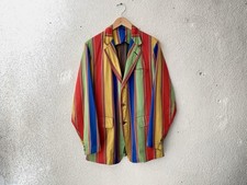 1960s vtg BUTWIN RAINBOW CARNIVAL STRIPED 3/2 ROLL SACK BLAZER 40 Jacket Ivy