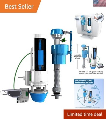 Water-Saving Toilet Repair Kit with Adjustable Dual Flush Valve - Quick Setup