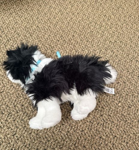 American Girl Saige Rembrandt Border Collie Hund schwarz-weiß mit Leine Ret