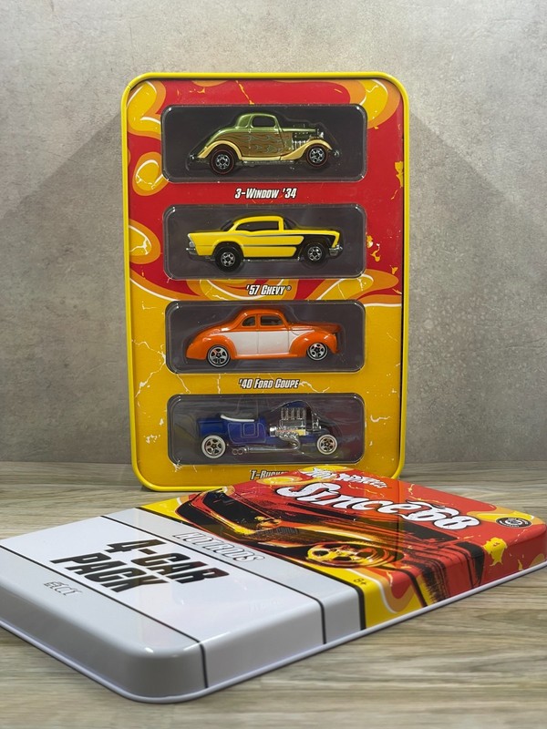 Hot Wheels - Since '68 - Hot Rods 4-Car Collectible Tin Set #1/1 - NRFP