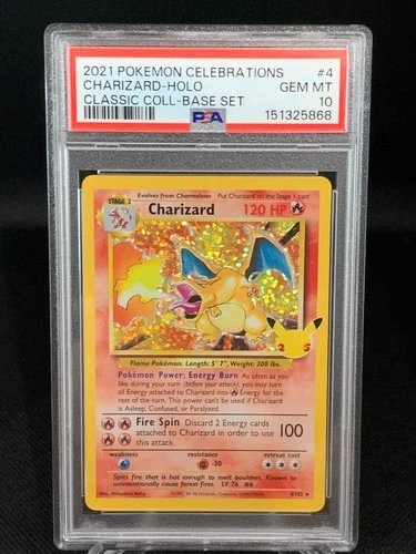 CHARIZARD 2021 POKEMON CELEBRATIONS CLASSIC COLLECTION HOLO #4 PSA 10