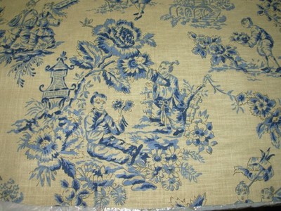 2 YDS TREND J SMITH ASIAN ORIENTAL COTTON  DRAPERY UPHOLSTERY FABRIC FOR LESS