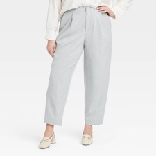 Women's High-Rise Tailored Trousers - A New Day Gray 2: Lightweight Ankle-Length