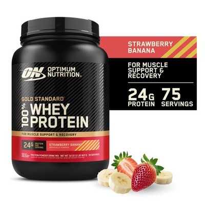 Optimum Nutrition Gold Standard Whey2lb Strawberry Banana FreeShip No Import fee