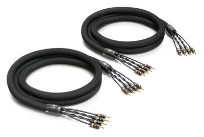   1,5m Viablue SC-6 Air Silver Bi-Amping T8 Banana Lautsprecherkabel  1Paar 