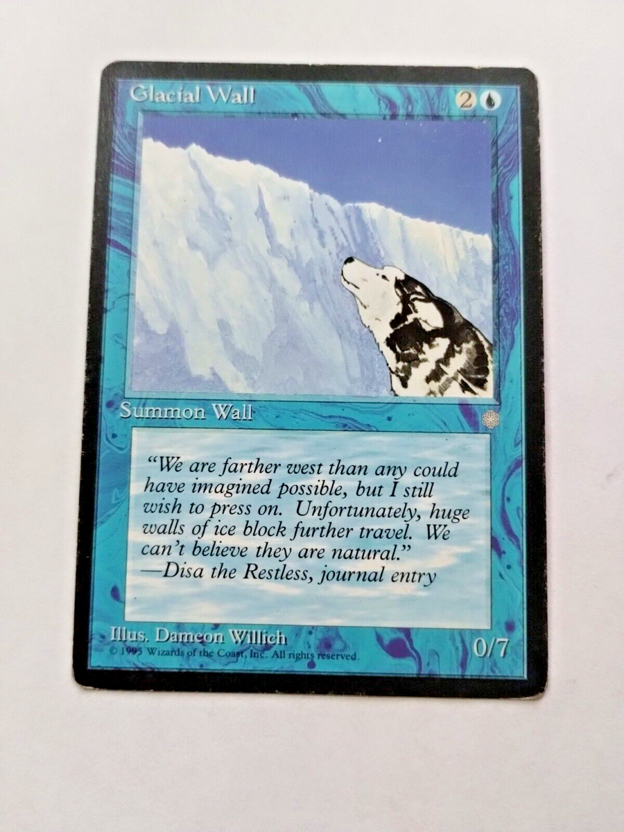 MTG Glacial Wall Ice Age Regular Uncommon - Edge Wear - See Pics