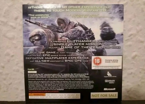 Call of Duty: Modern Warfare 2 Cliffhanger Demo Disc - Sealed - Xbox 360 - 第 3/3 張圖片