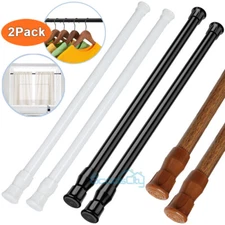 2PCS Shower Curtain Rod, 23.6-44.3 Inch Adjustable Tension Curtain Rod,No Drill