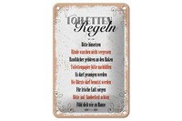 Blechschild Spruch Lustig Toiletten Regeln 12X18 Cm Geschenk Schild