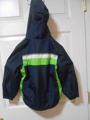 London Fog Boys Blue/Green Zip Up Hooded Jacket Size 6 Lined Rain Wind w/ pocket - Picture 14 of 16