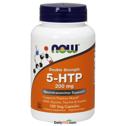 NOW FOODS 5-HTP Doble Fuerza 200 mg 120 Cápsulas Vegetales - Imagen 11 de 11