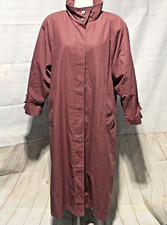 London Fog Trench Coat Vintage Trench Long Coat Women's Size 14 Mauve Rose