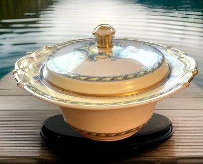 B & Co Limoges France. L. Bernardaud & Co. Tri Anon Sugar bowl flowers with lid.