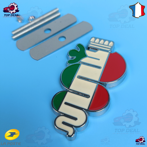 Logo Emblème Calandre Métal Alfa Romeo 147 159 Avant Calandre couleur Italie - Foto 2 di 4