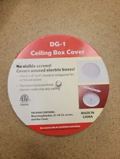 Paintable Blank Ceiling Box Electrical Cover Plate Round for 3-1/2 & 4" Boxes 