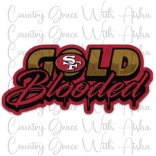 Sublimation Transfer 49ers Gold Blooded Football Ready To Press Heat Transfer
