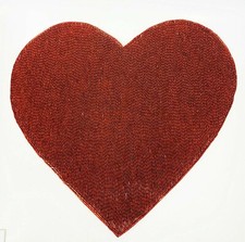 NEW CYNTHA ROWLEY RED BEADED HEART SHAPE CHARGER,PLACE MAT,HAND MADE INDIA