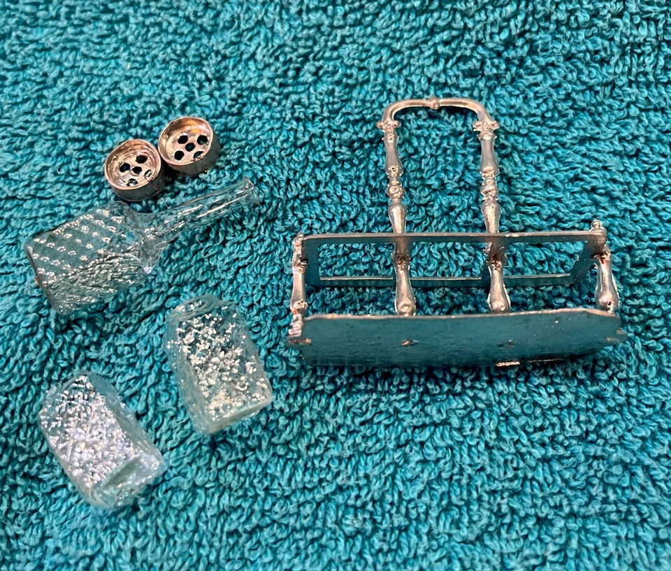 Антикварный металлический держатель для бутылок Gerlach с оригинальными бутылками и крышками - Изображение 3 из 4