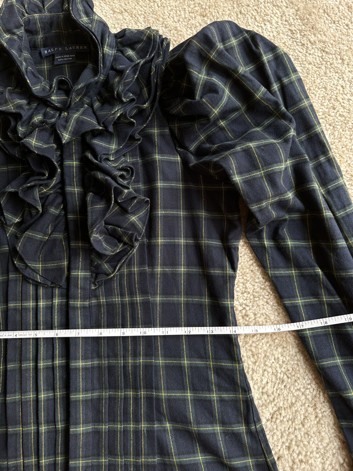 Ralph Lauren Flannel Ruffled Shirt XS image 5