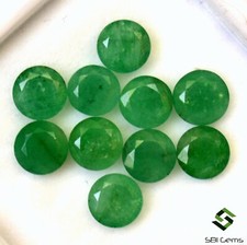 8.12 Cts Natürlicher Smaragd Rund Schliff 5.50 MM Menge 10 Stück Kalibriert Lose