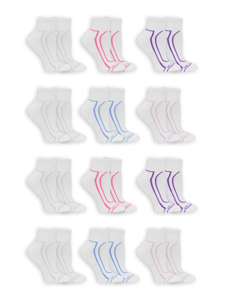 Fruit of the Loom Women's Coolzone Half Cushion Ankle Socks 12 Pack - Image 2 of 3