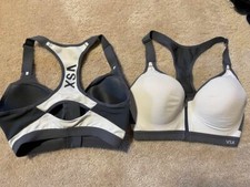 set of 2 VSX Victorias Secret Victoria Sport Bra 32D white gray