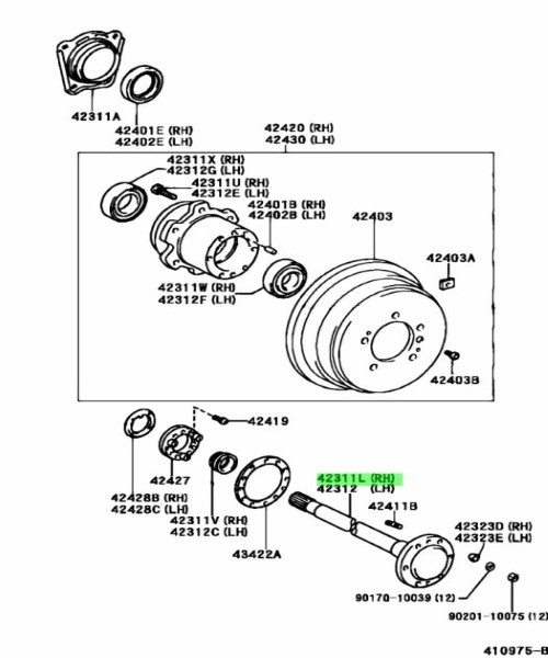 TOYOTA LAND CRUISER Rear Axle Shaf Rh Genuine JDM OEM 42311 TOYOTA LAND CRUISER Rear Axle Shaf Rh Genuine JDM OEM 42311