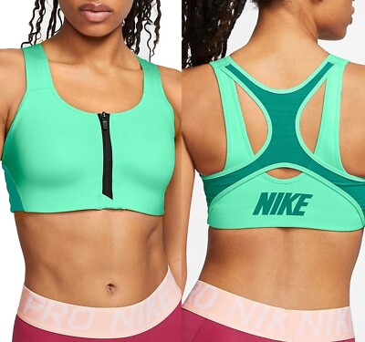 NEW Nike DRI-FIT Shape Women's High-Support Padded Zip-Front Sports Bra 